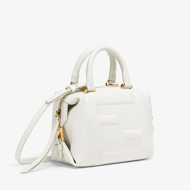 Cheap Nappa Leather Mini In Cube Bag White Fendi FF 0808